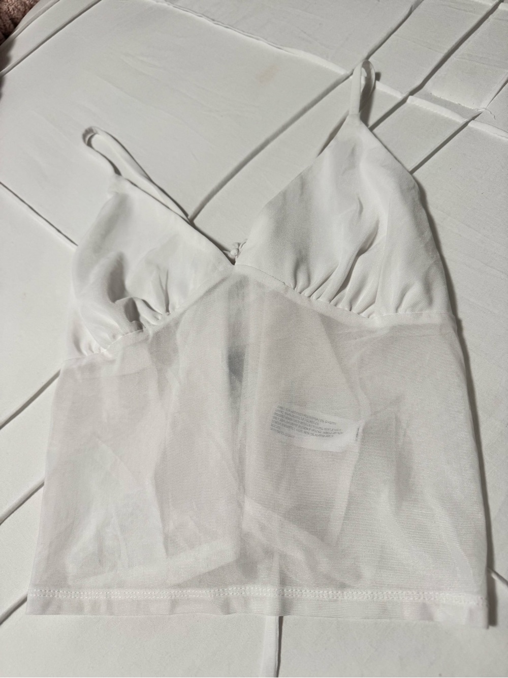 wild fable White Mesh Going Out Summer Camisole Tank Top